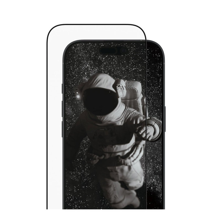 UWF Ceramic II закалено стъкло с Fastfit за iPhone 17/16 Pro, Черно, PanzerGlass