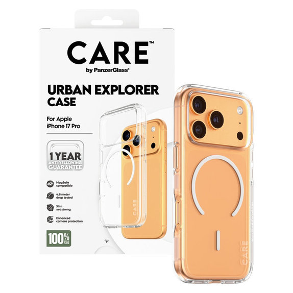 Калъф Urban Explorer с MagSafe за iPhone 17 Pro, Бяло, CARE