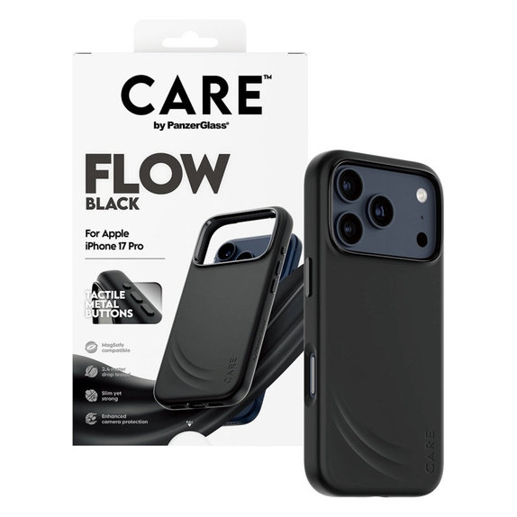 Калъф FLOW с MagSafe за iPhone 17 Pro, Черно, CARE