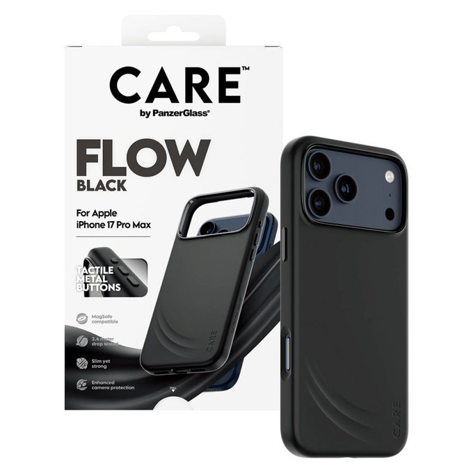 Калъф FLOW с MagSafe за iPhone 17 Pro Max, Черно, PanzerGlass