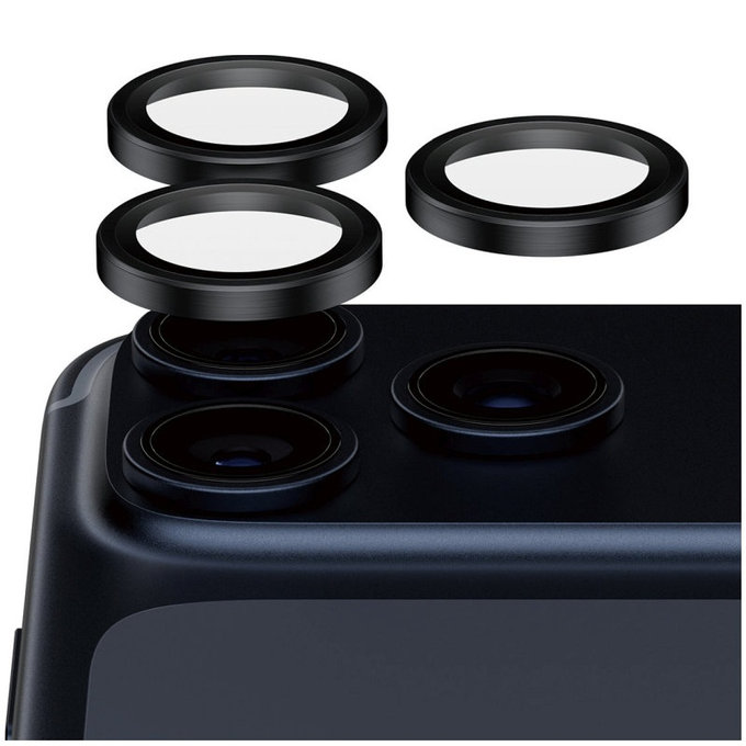 Протектор за обектив на задна камера Hoops Ceramic II за iPhone 17 Pro Max/17 Pro/16 Pro Max/16 Pro, Черно, PanzerGlass