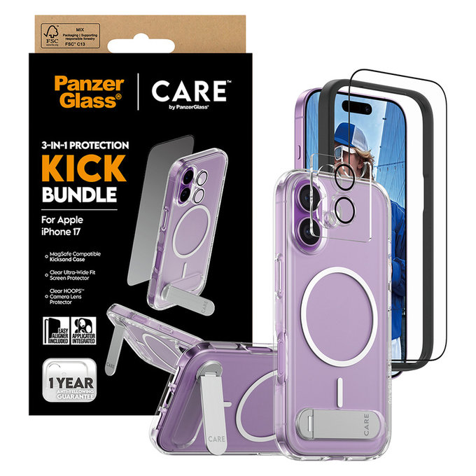 Bundle 3 в 1 Kick за iPhone 17, PanzerGlass