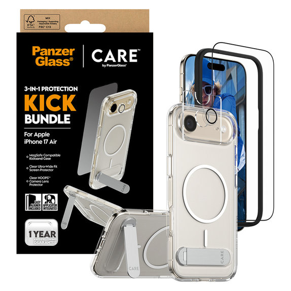 Bundle 3 в 1 Kick за iPhone Air, PanzerGlass