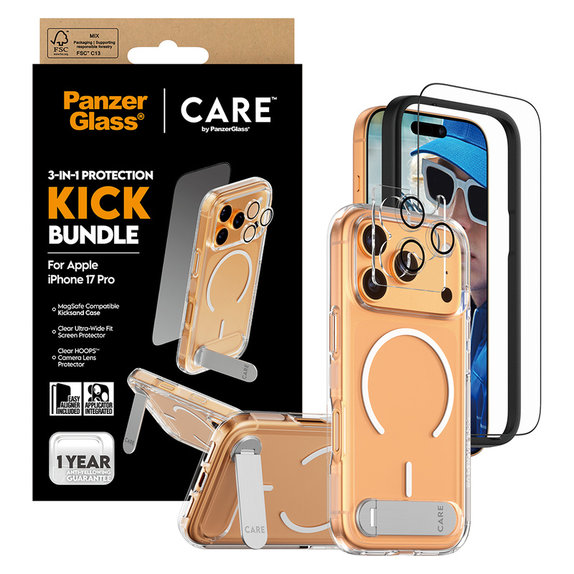 Bundle 3 в 1 Kick за iPhone 17 Pro, PanzerGlass