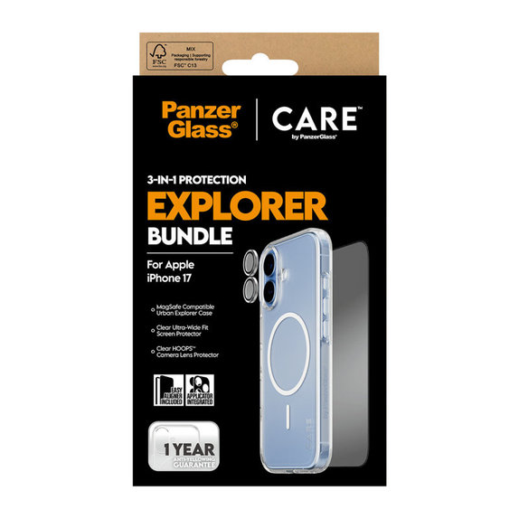 Bundle 3 в 1 Explorer за iPhone 17, PanzerGlass