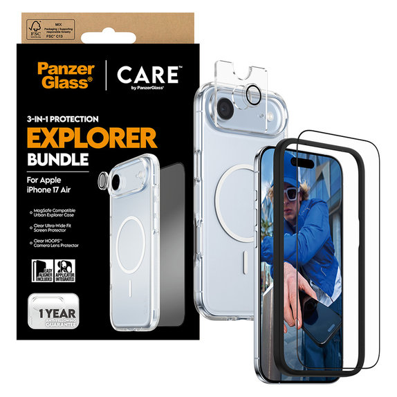 Bundle 3 в 1 Explorer за iPhone Air, PanzerGlass