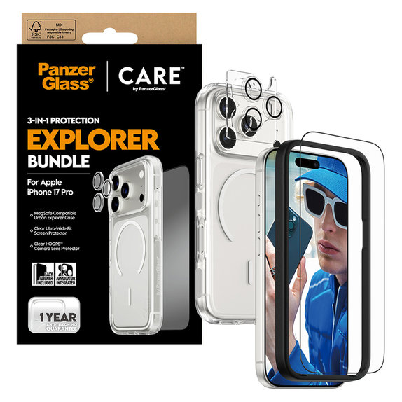 Bundle 3 в 1 Explorer за iPhone 17 Pro, PanzerGlass