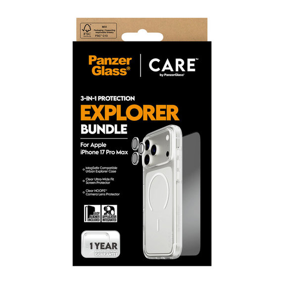 Bundle 3 в 1 Explorer за iPhone 17 Pro Max, PanzerGlass