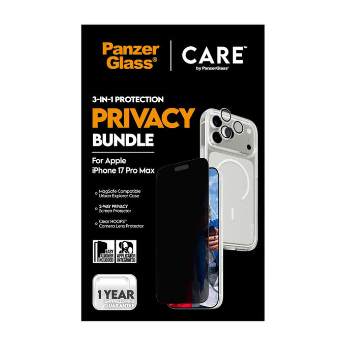 Bundle 3 в 1 Privacy за iPhone 17 Pro Max, PanzerGlass