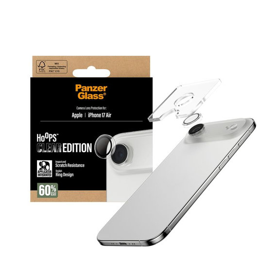 Протектор за обектив на задна камера Hoops за iPhone Air, Прозрачен, PanzerGlass