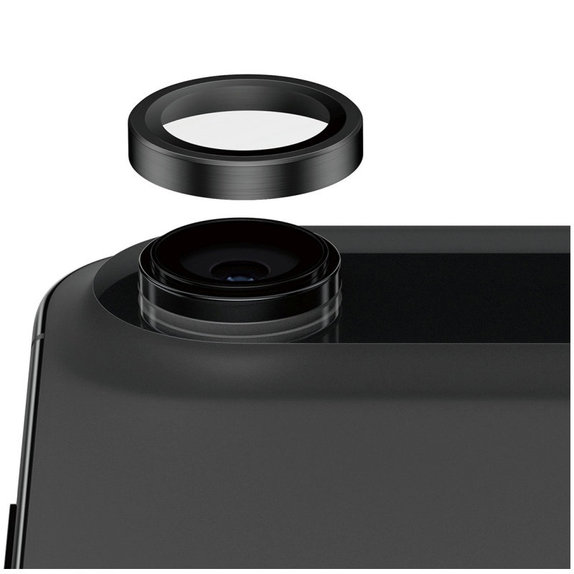 Протектор за обектив на камера Hoops Ceramic II за iPhone Air, Черно, PanzerGlass
