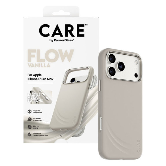 Калъф FLOW с MagSafe за iPhone 17 Pro Max, Vanilla, CARE