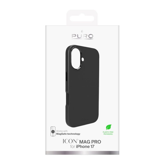 Калъф ICON MAG PRO с MagSafe за iPhone 17, Черен, PURO