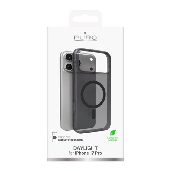 Калъф DAYLIGHT с MagSafe за iPhone 17 Pro, Черен, PURO