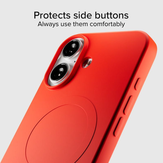 Калъф Instinct Mag, съвместим с MagSafe за iPhone 17, Червен