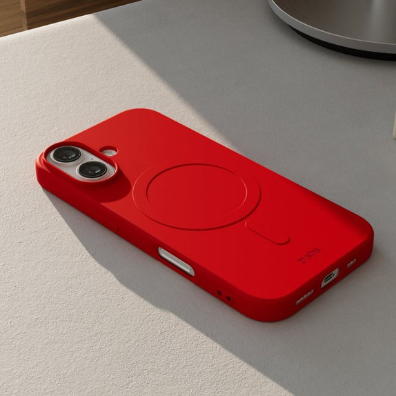 Калъф Instinct Mag, съвместим с MagSafe за iPhone 17, Червен