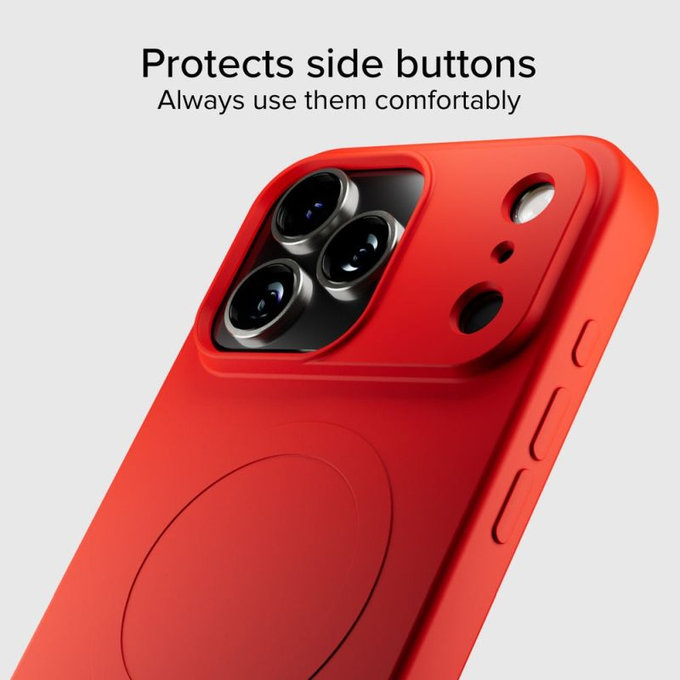 Калъф Instinct Mag, съвместим с MagSafe за iPhone 17 Pro, Червен