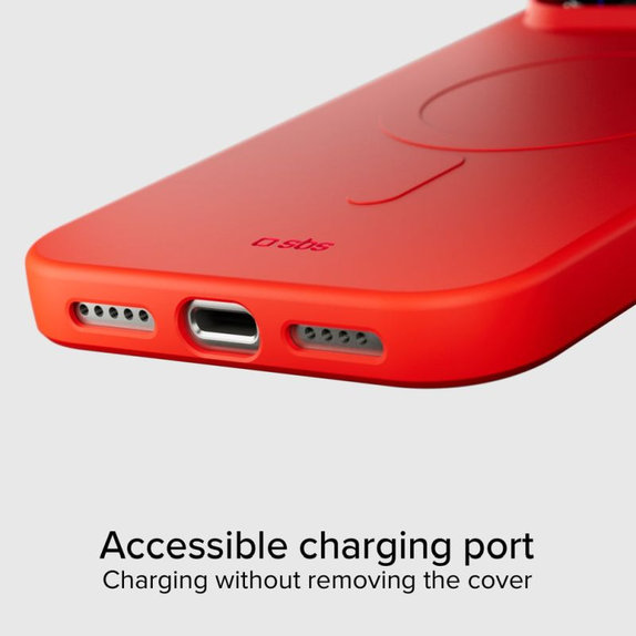 Калъф Instinct Mag, съвместим с MagSafe за iPhone 17 Pro, Червен