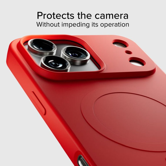 Калъф Instinct Mag, съвместим с MagSafe за iPhone 17 Pro, Червен