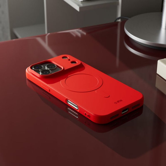 Калъф Instinct Mag, съвместим с MagSafe за iPhone 17 Pro, Червен