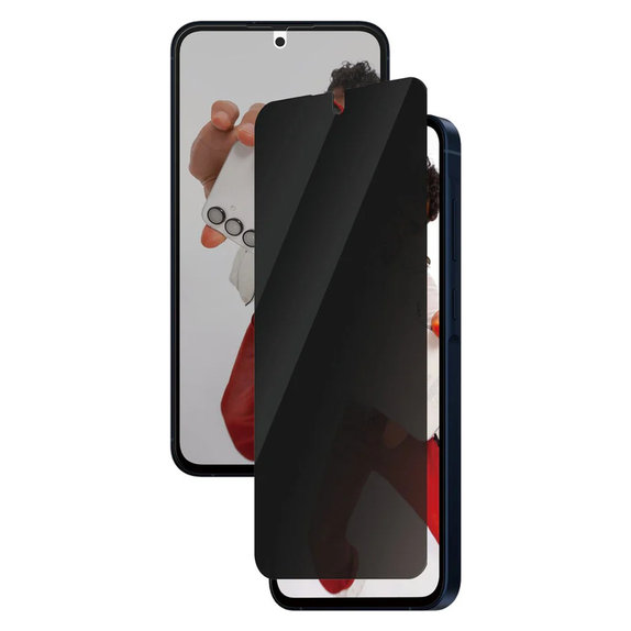 Закалено стъкло UWF Privacy за Samsung Galaxy A56 5G, Черно, SAFE by PanzerGlass