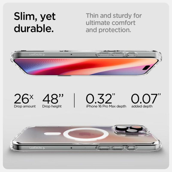 Калъф Ultra Hybrid "T" с MagSafe за iPhone 16 Pro, Бял, Spigen