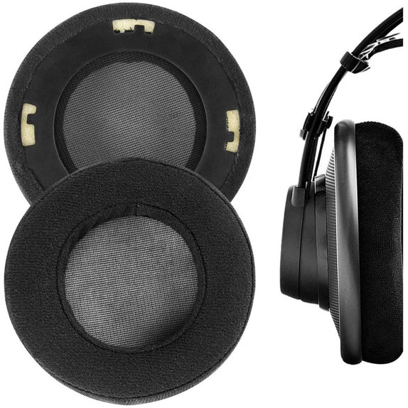 Резервни възглавнички за уши за AKG K701, K702, Q701, Q702, K601, K612, K712, Пяна и велур, Черен, 1 чифт