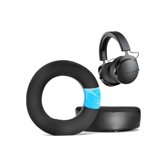 Резервни възглавнички за уши за Beyerdynamic DT440, DT660, DT990 Pro, Мемори пяна и кожа и текстил и Cooling Gel, Черен, 1 чифт