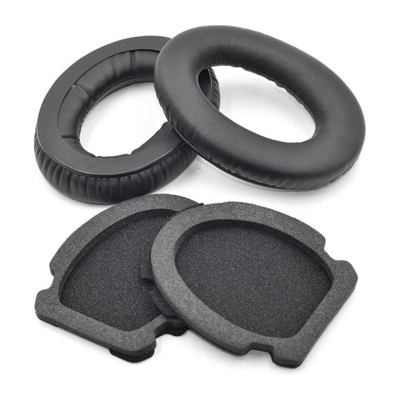 Резервни възглавнички за Bose Aviation A10, A20, Мемори пяна и PU кожа, Black, 1 чифт