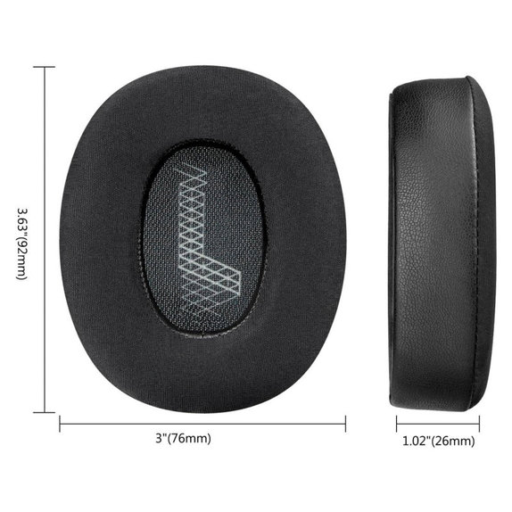 Резервни възглавнички за уши за JBL Live 650, 660, E65, Мемори пяна и кожа и текстил, Черен, Cooling Gel, 1 чифт