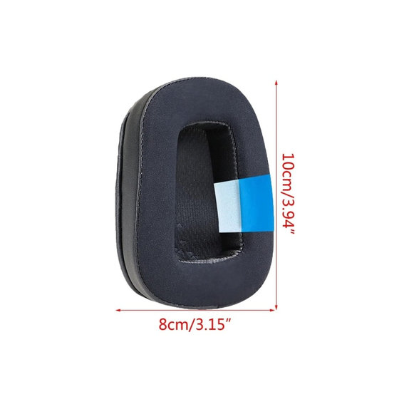 Резервни възглавнички за уши за Logitech G633 Artemis, G933 Artemis, Мемори пяна и текстил и кожа, Черен, Cooling Gel, 1 чифт