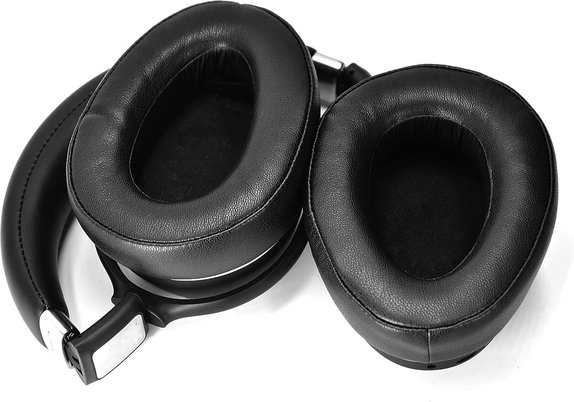 Резервни възглавнички за уши за Sennheiser PXC550, PX550, Мемори пяна и кожа, Черен, 1 чифт