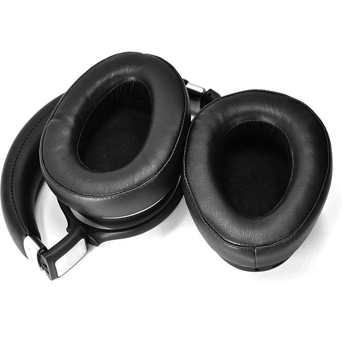 Резервни възглавнички за уши за Sennheiser PXC550, PX550, Мемори пяна и кожа, Черен, 1 чифт