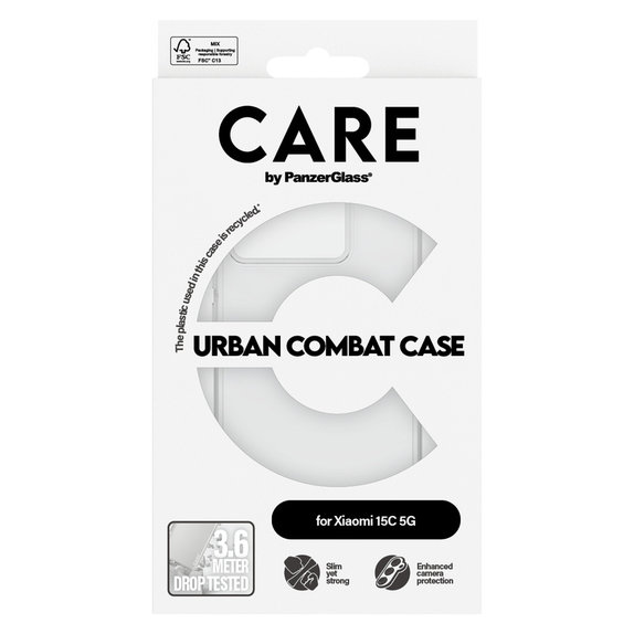 Калъф Urban Combat за Xiaomi 15C 5G, Прозрачно, PanzerGlass