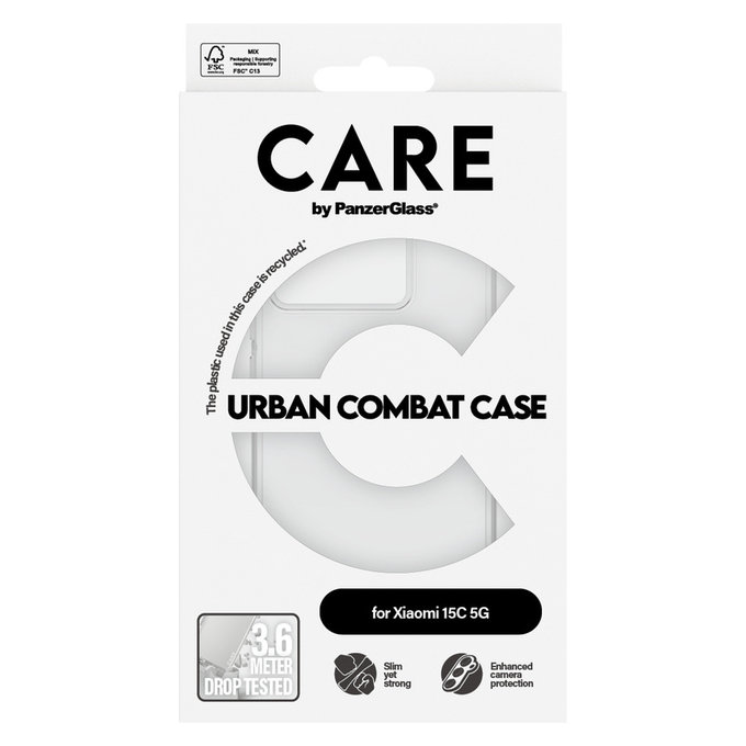 Калъф Urban Combat за Xiaomi 15C 5G, Прозрачно, PanzerGlass