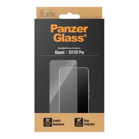 UWF закалено стъкло за Xiaomi 15T/15T Pro, Черно, PanzerGlass