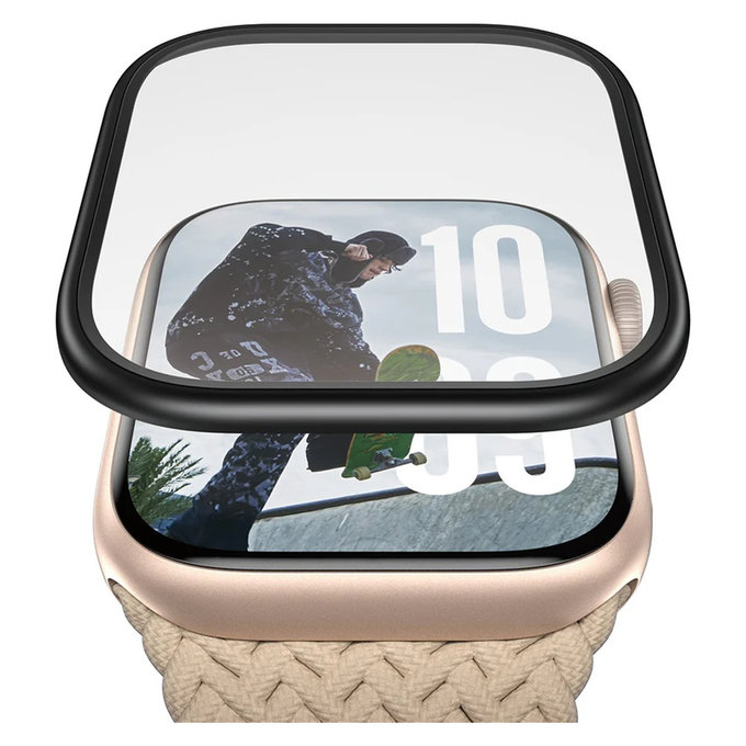 Закалено стъкло UWF METALLIC за Apple Watch 11/10 46 mm, Черно, PanzerGlass