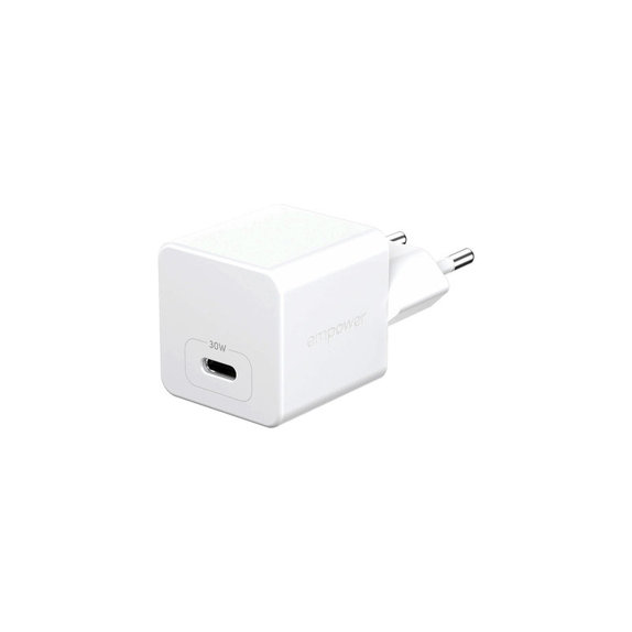 Пътен адаптер Grand Prix USB-C, GaN, 30 W PD, сребристо-бял, empower