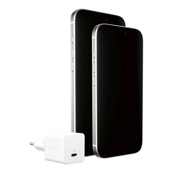 Пътен адаптер Grand Prix USB-C, GaN, 30 W PD, сребристо-бял, empower