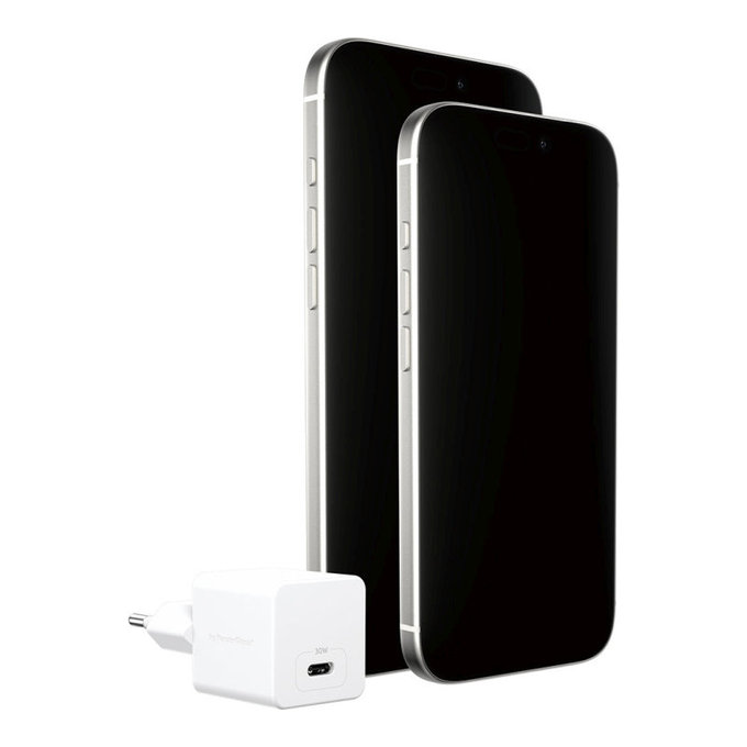 Пътен адаптер Grand Prix USB-C, GaN, 30 W PD, сребристо-бял, empower