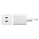Пътен адаптер Grand Prix 2x USB-C, GaN, 45 W PD, Сребристо-бяло, empower