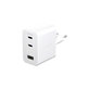 Пътен адаптер Grand Prix 2x USB-C/USB-A, GaN, 70 W PD, Сребристо-бяло, empower