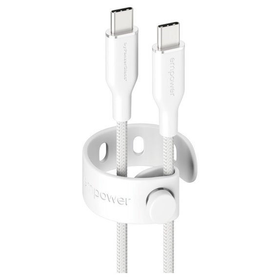 USB-C кабел, 60 W, Racing, 1,2 m, сребристо-бял, empower