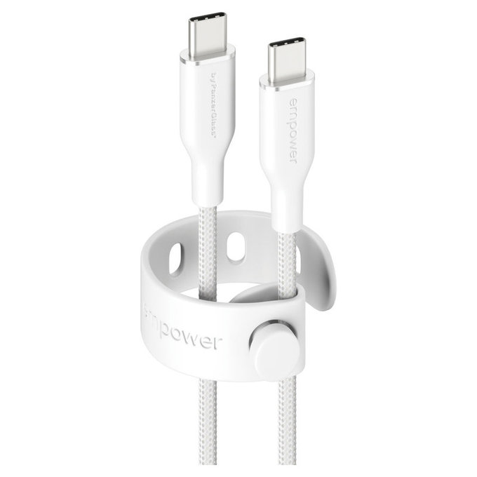 USB-C кабел, 60 W, Racing, 1,2 m, сребристо-бял, empower