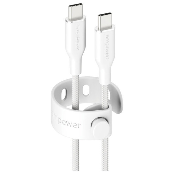 USB-C кабел, 60 W, Racing, 2 m, Сребристо-бяло, PanzerGlass