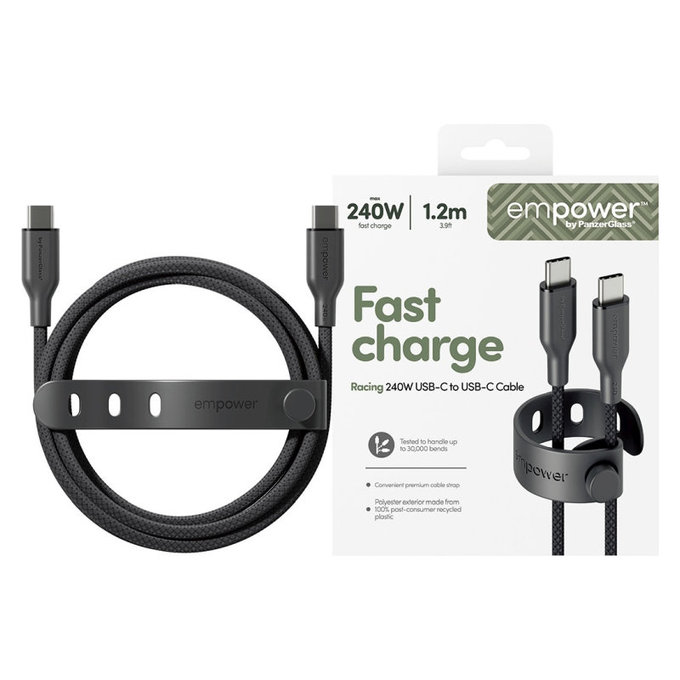 USB-C кабел, 240 W, Racing, 1, 2 m, Space Black, empower