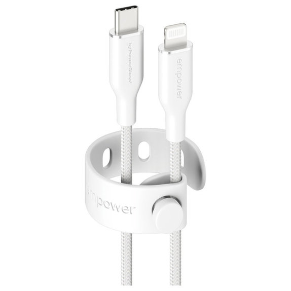 USB-C/Lightning кабел, 60 W, Racing, 1, 2 m, Сребристо-бяло, PanzerGlass