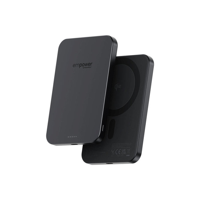 Безжичен PowerBank 5000 mAh, 20 W, съвместим с MagSafe, Qi2/USB-C, Space Black, empower