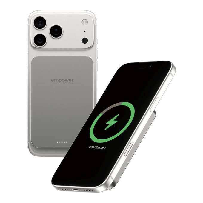Безжичен PowerBank 5000 mAh, 20 W, съвместим с MagSafe, Qi2/USB-C, Титан, empower