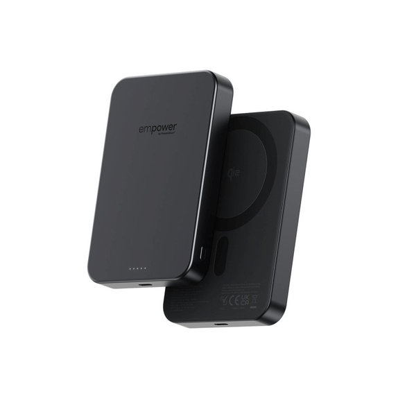 Безжичен PowerBank 10000 mAh, 20 W, съвместим с MagSafe, Qi2/USB-C, Space Black, empower